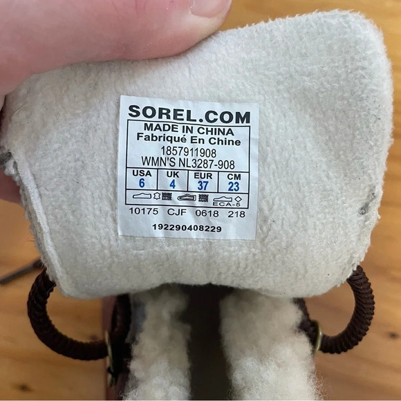 Sorel Cattail Alpine Winter Boots Womens Size 6M fuzzy suede boho like new - Picture 9 of 10